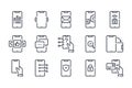 Smartphone services and functions related line icon set. Royalty Free Stock Photo
